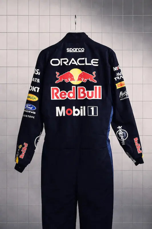 Back view showing Verstappen name, number 1, and large 2026 team graphics.
