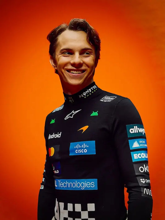 Front view of McLaren 2026 inner compression shirt with Piastri #81 graphics