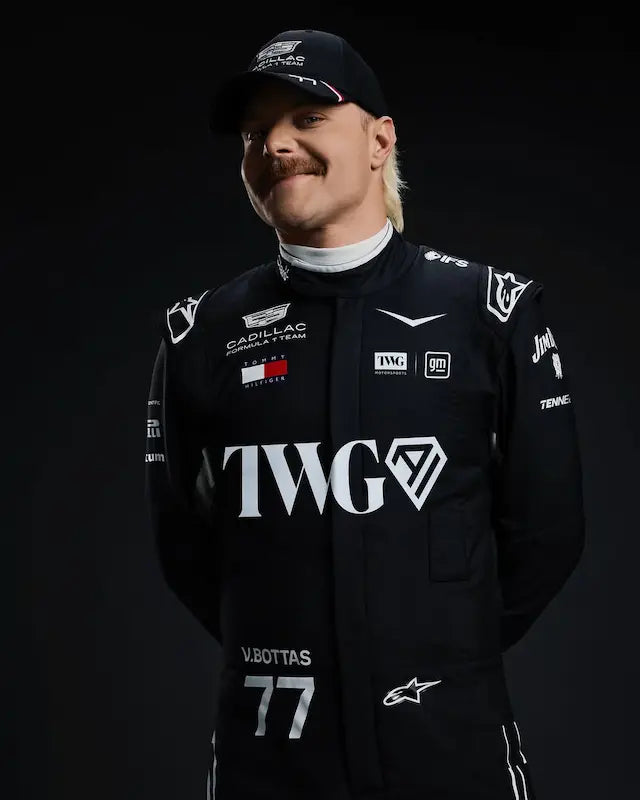 Valtteri Bottas 2026 Cadillac F1 Race Suit Replica - Front View with Team Sponsors
