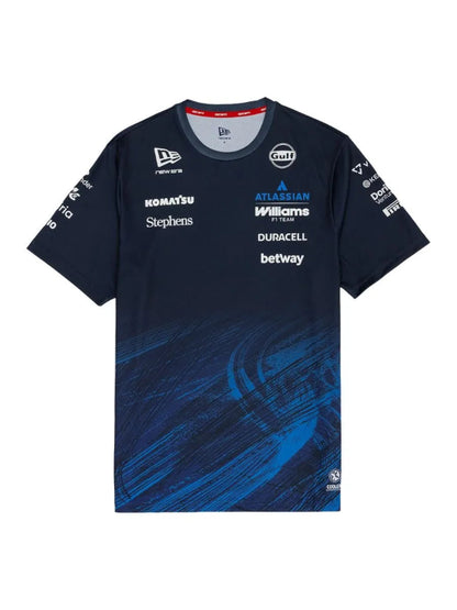 Atlassian Williams F1 2026 Team Tech Tee Replica Navy - Front View with Official Branding