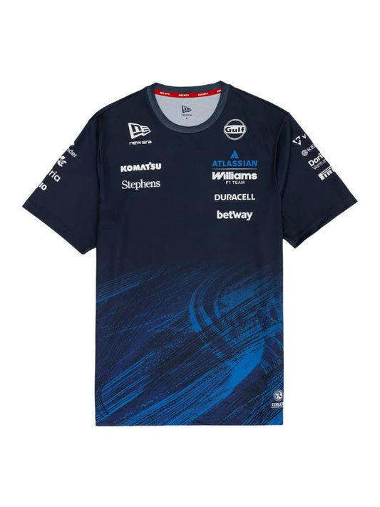 Atlassian Williams F1 2026 Team Tech Tee Replica Navy - Front View with Official Branding