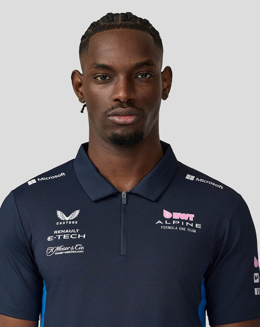 BWT Alpine F1 Replica Men’s Polo Shirt 2025 – Official Navy Teamwear