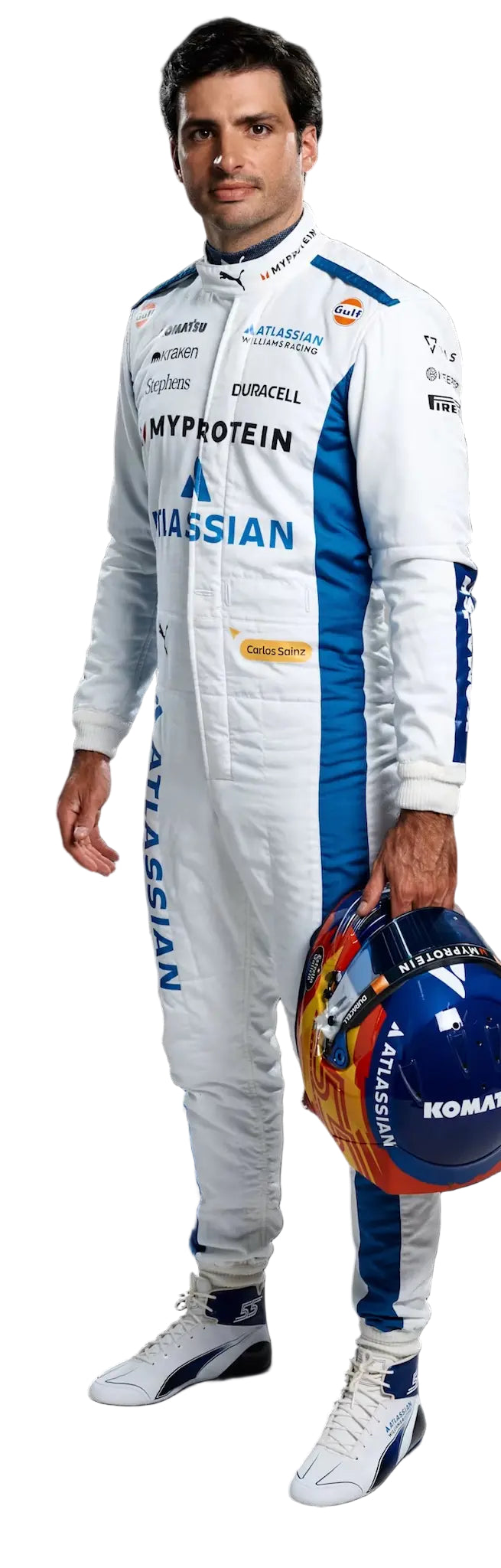 Carlos Sainz Williams F1 Racing Suit 2025 Replica full suit – premium motorsport apparel by AT Racing Gear