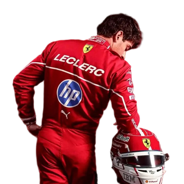 Charles Leclerc Ferrari F1 Replica Racing Suit 2025 back side | AT Racing Gear - AT Racing Gear