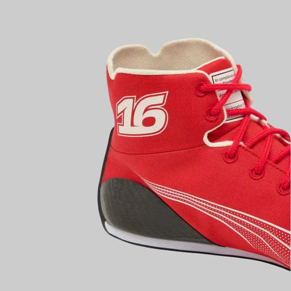 Scuderia Ferrari F1 replica motorsport shoes with Charles Leclerc 16 logo