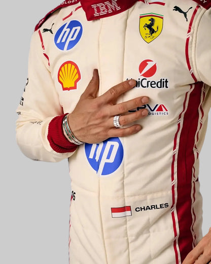 Charles Leclerc Monaco Special Edition suit close