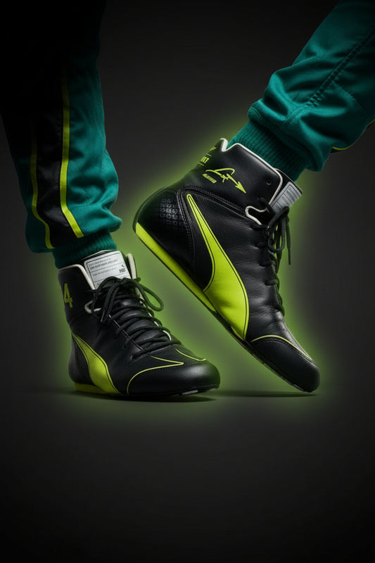 Fernando Alonso 2026 Aston Martin F1 replica karting shoes #14 British racing green footwear