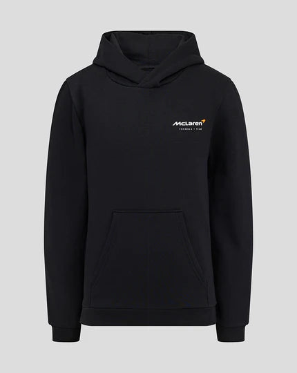 Black hoodie with McLaren logo on a light gray background