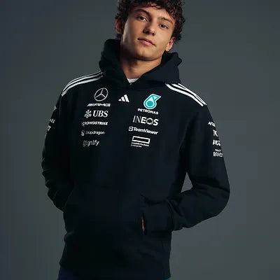 Men’s 2025 Mercedes F1 Team Hoodie Black – Formula 1 Fan Sweatshirt