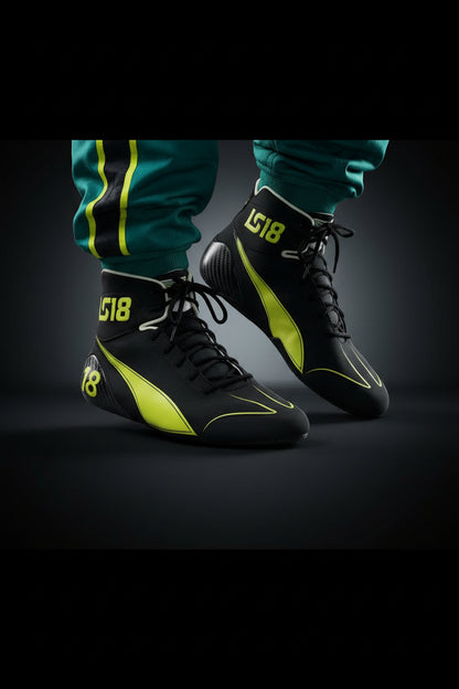 Lance Stroll 2026 Aston Martin F1 replica karting shoes #18 British racing green footwear