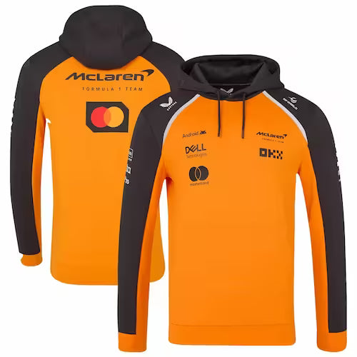 Orange McLaren racing sweatshirt