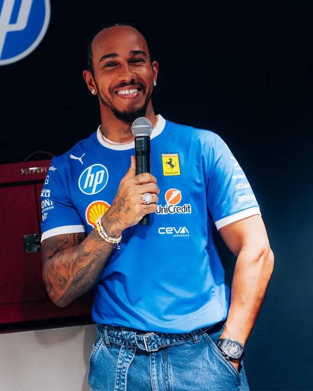 Front view of the Ferrari Monza 2025 t-shirt with full-color sublimated design.