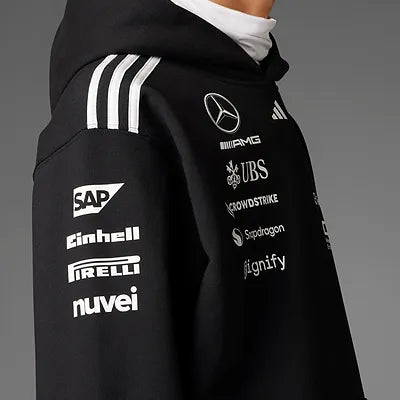 Men’s Black Racing Hoodie – Mercedes Formula 1 Fan Clothing 2025