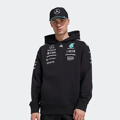 George Russell and Lewis Hamilton Mercedes Hoodie – Men’s Black F1 Apparel