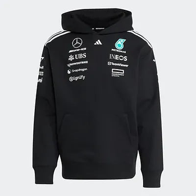 Official-Inspired Mercedes F1 Team Hoodie – Black Cotton Sweatshirt 2025