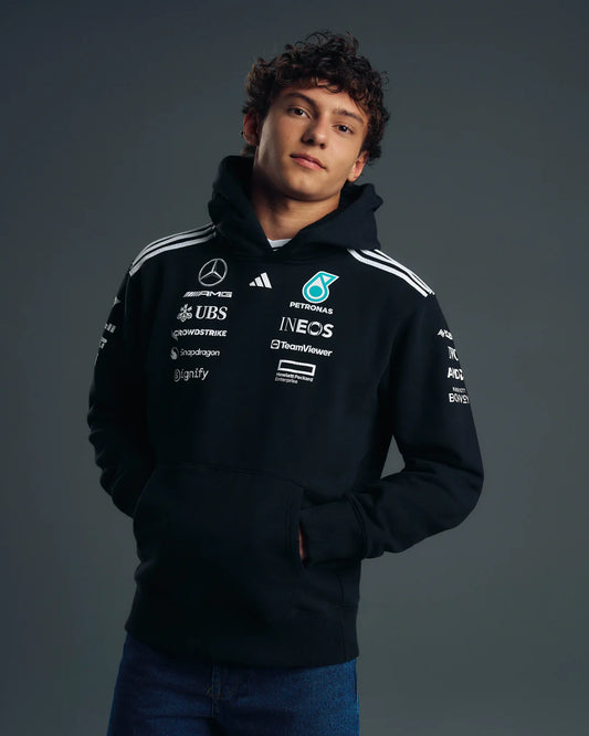 Mercedes AMG Petronas F1 Men’s 2025 Team Hoodie Black – Official Formula One Teamwear