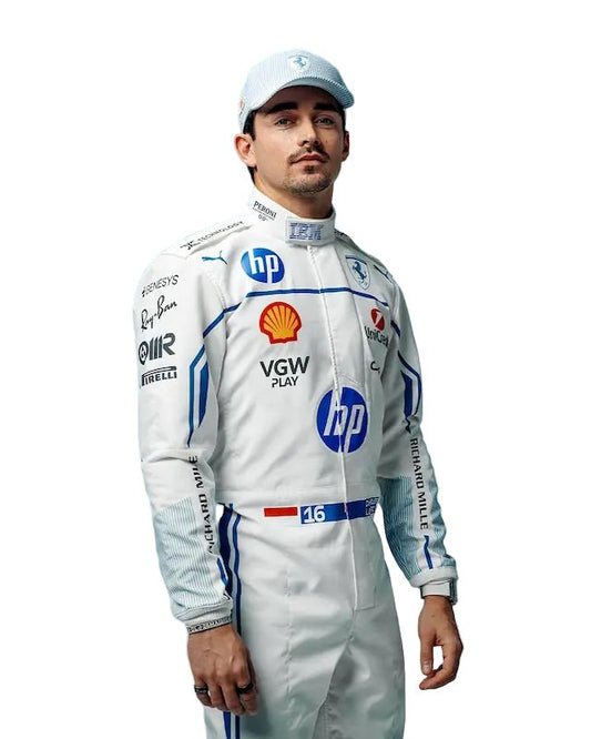 2025 Monaco GP Charles Leclerc Scuderia Ferrari F1 Race Suit | AT Racing Gear - AT Racing Gear