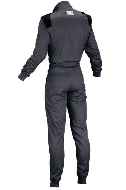 Black racing suit with 'Cam' branding on a white background