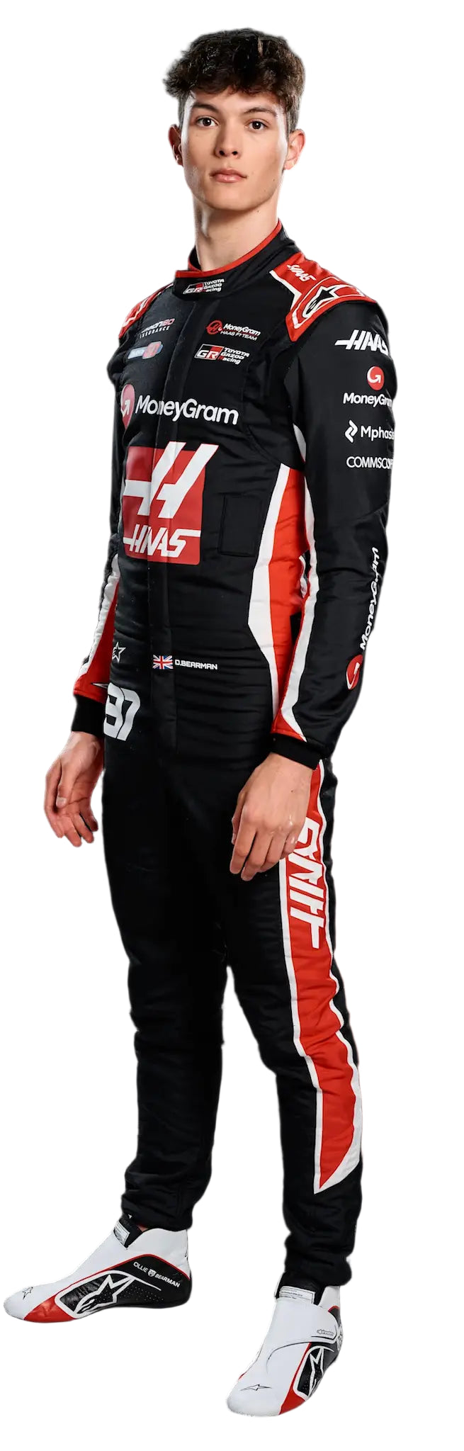 2025 Oliver Bearman MoneyGram Haas F1 Team race suit replica by AT Racing Gear