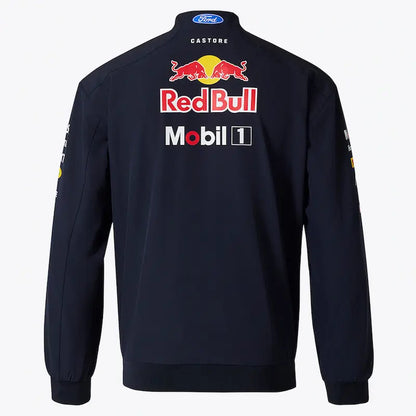 Back view showing large team logo and sponsor branding.