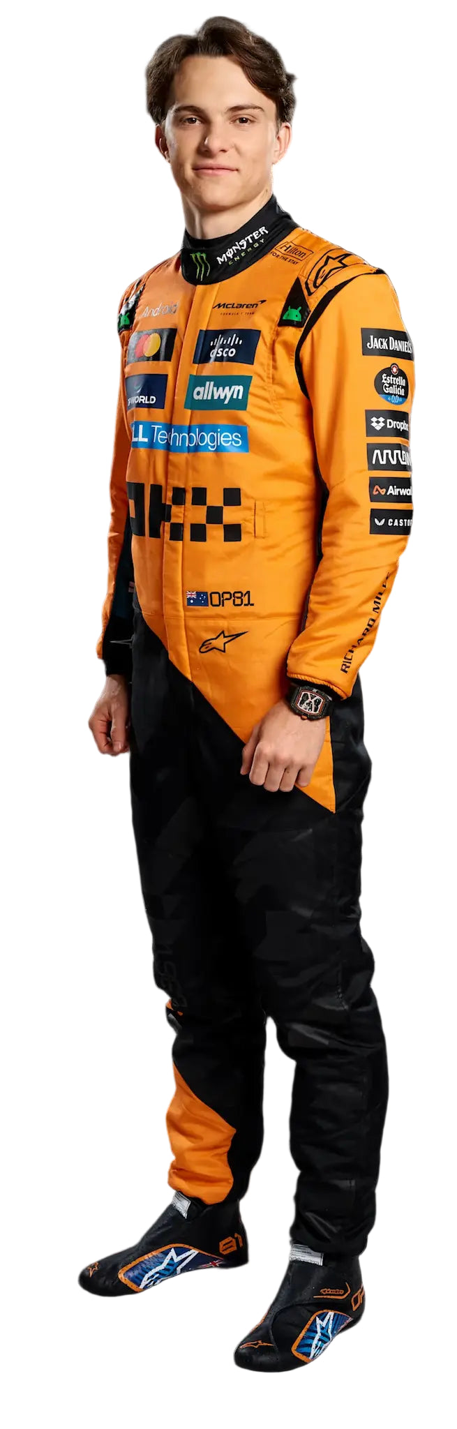 2025 Oscar Piastri McLaren F1 Team Racing Suit Replica full image | AT Racing Gear - AT Racing Gear
