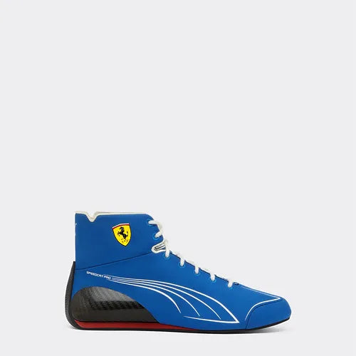 Red Puma Scuderia Ferrari motorsport trainers with slim rubber sole and grip texture