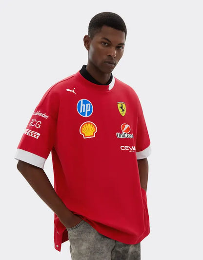 Ferrari F1 2025 Team Drivers Shirt – Scuderia HP Design with Official Logos