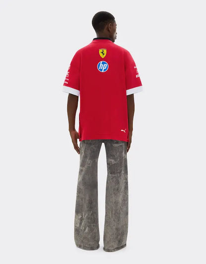 Scuderia Ferrari Formula One 2025 T-Shirt – Red Teamwear with Driver Branding