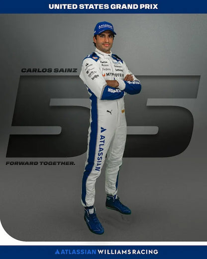 Carlos Sainz 2025 F1 Replica Racing Suit – Front View