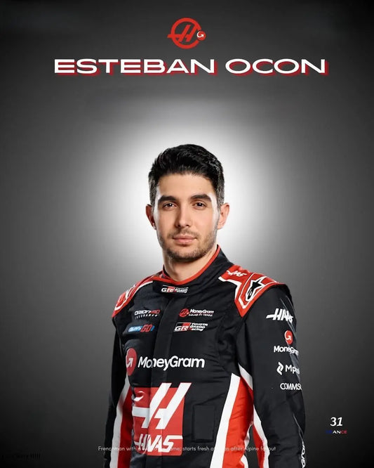 Esteban Ocon wearing the 2025 Alpine F1 racing suit, proudly representing France with car #31
