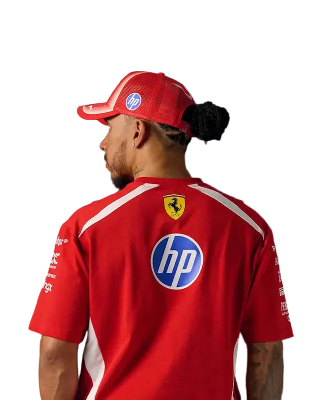 Back view showing large Scuderia Ferrari logo or additional sponsor graphics.