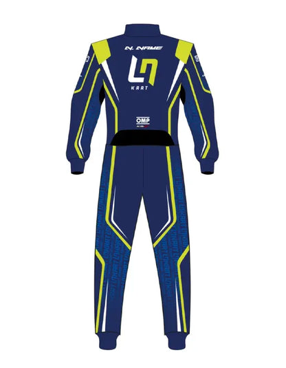 Back view showcasing the large LN Kart logo and distinctive color blocking.
