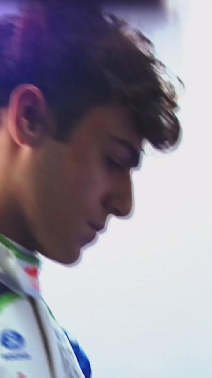 Replica race suit displayed on a mannequin, showcasing the complete design